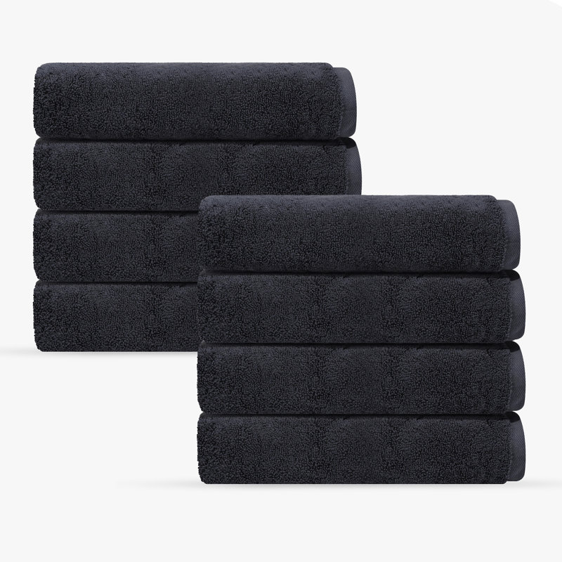 Ensemble de 8 serviettes Mac, Gris anthracite