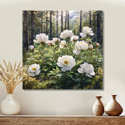 Glenesha, pivoines dans la forêt alpine III - pivoines, art mural