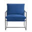 Chaise d'appoint rembourrée avec cadre en métal et mélange de polyester bleu-232645026