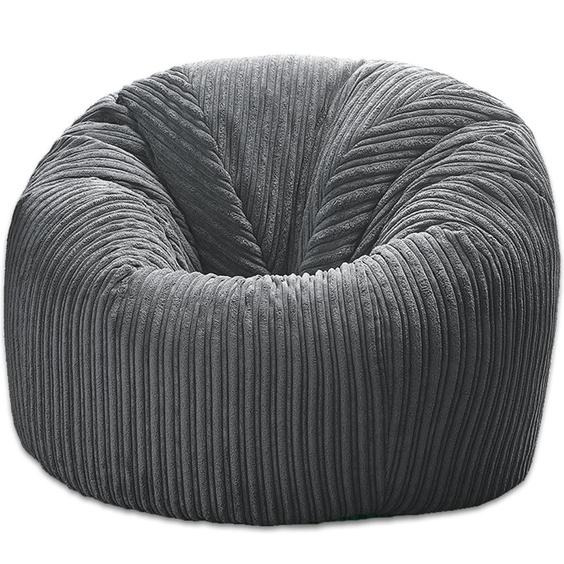 Corduroy Refillable Classic Bean Bag, Grey