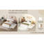 Cadre de lit contemporain blanc avec lit gigogne simple et 2 tiroirs améliorant le rangement et très lustré-1635741811