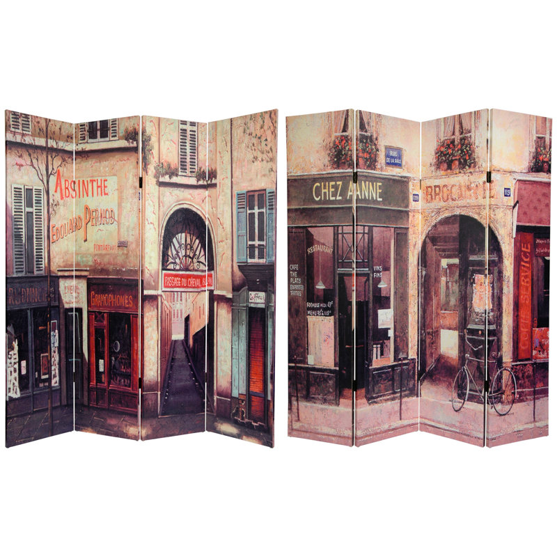 70.88" x 94" Double Sided French Cafe 6 Panel Room Divider, 4 Panels