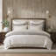 Ensembles de literie 3 pièces de luxe, mélange de lin, design moderne avec détails à bride