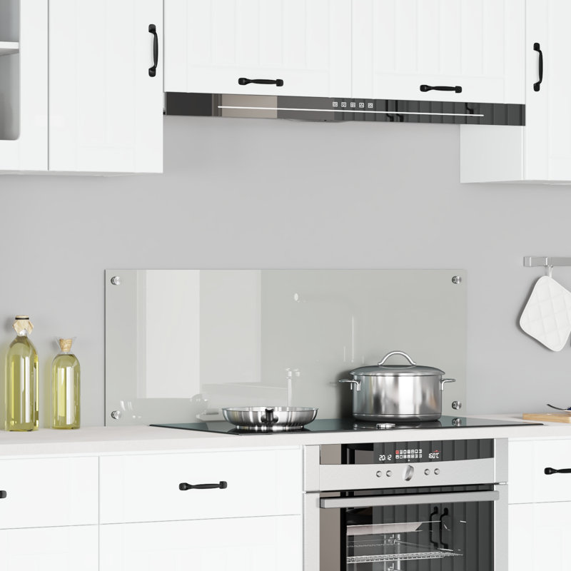 Kitchen Backsplash Tempered Glass, 40 x 110 cm, Transparent