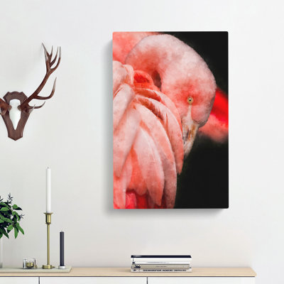 Pink Flamingo Abstract - Wrapped Canvas