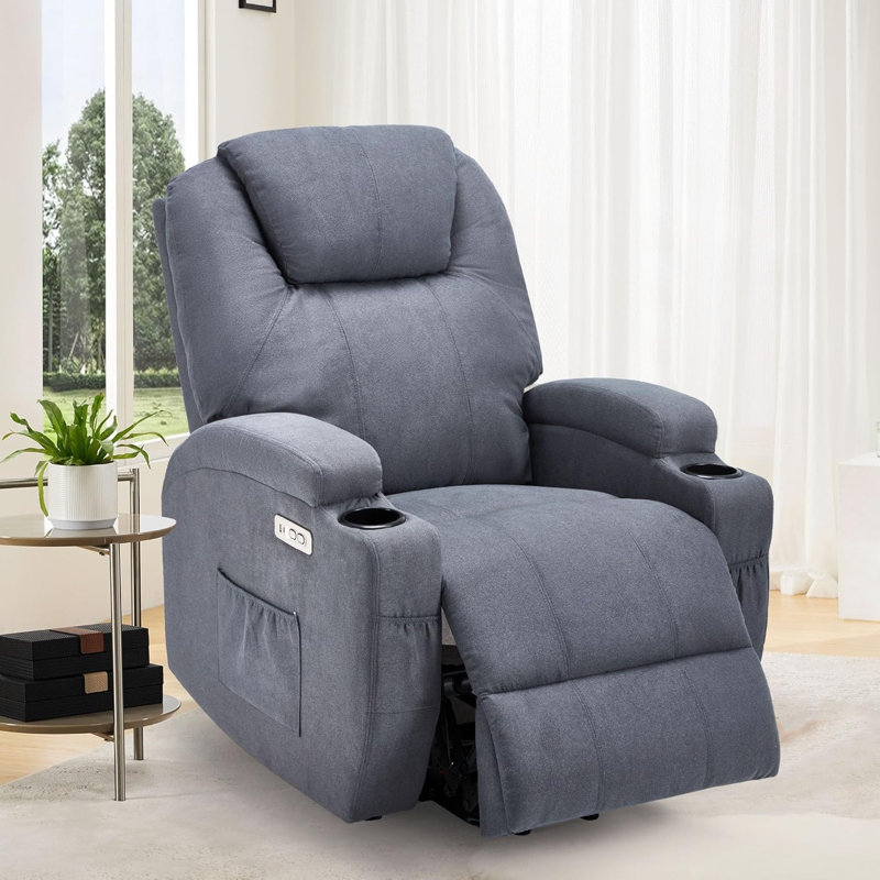 Fauteuil électrique avec poches latérales, Gris