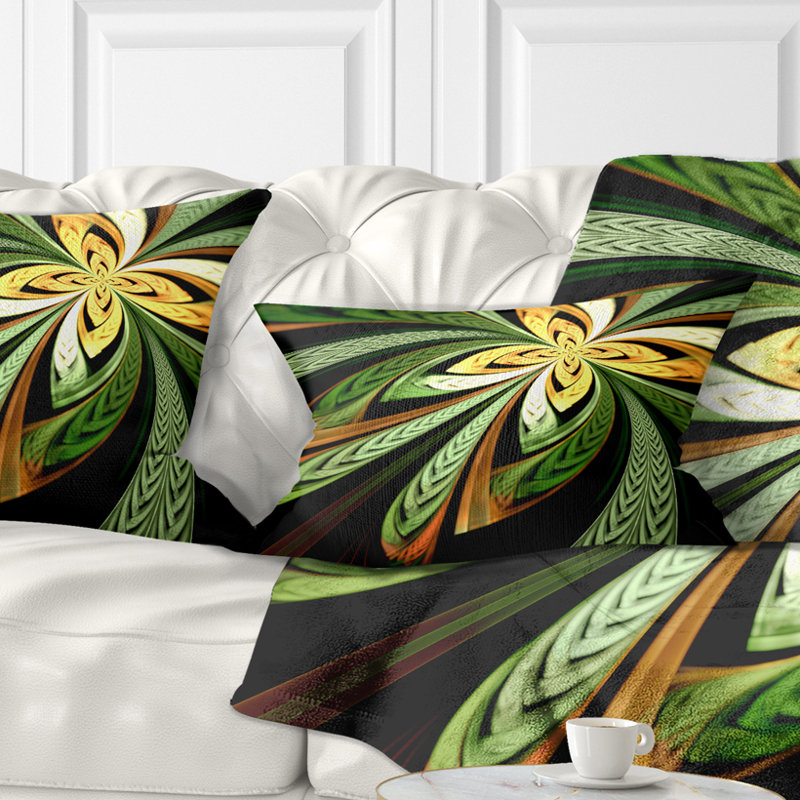  Coussin lombaire abstrait à motif floral fractal