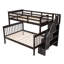 Lit superposé simple au-dessus de double avec rangement et garde-corps pour chambre à coucher Stairway-1922980546
