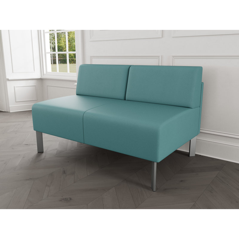Causeuse sans accoudoirs Luxe Lounge, Acier argent, Amiral Archetype