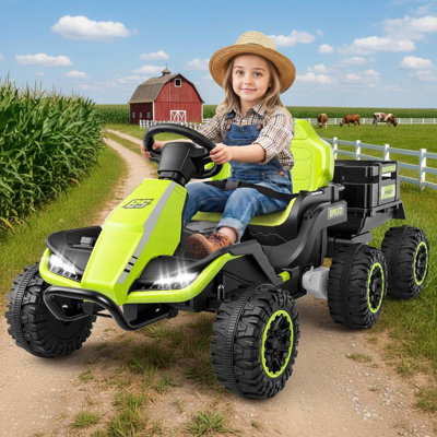 Jouets à rouler 24 V pour les grands enfants avec remorque amovible et télécommande