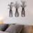 3-piece Metal Flower Wall Art Set, Rustic Farmhouse Floral Wall Decor With Vase Design