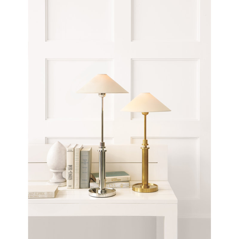 J. Randall Powers Hargett Buffet Lamp, Fabric, Antique Brass