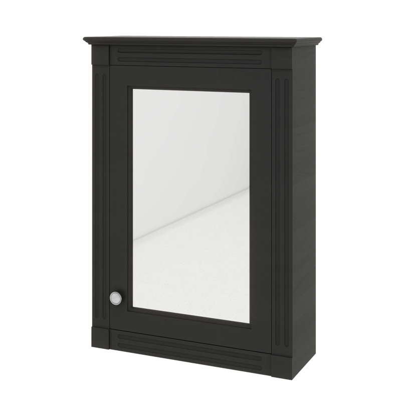 Armoire de salle de bain murale 20 "avec miroir et tablettes réglables en interne, Noir