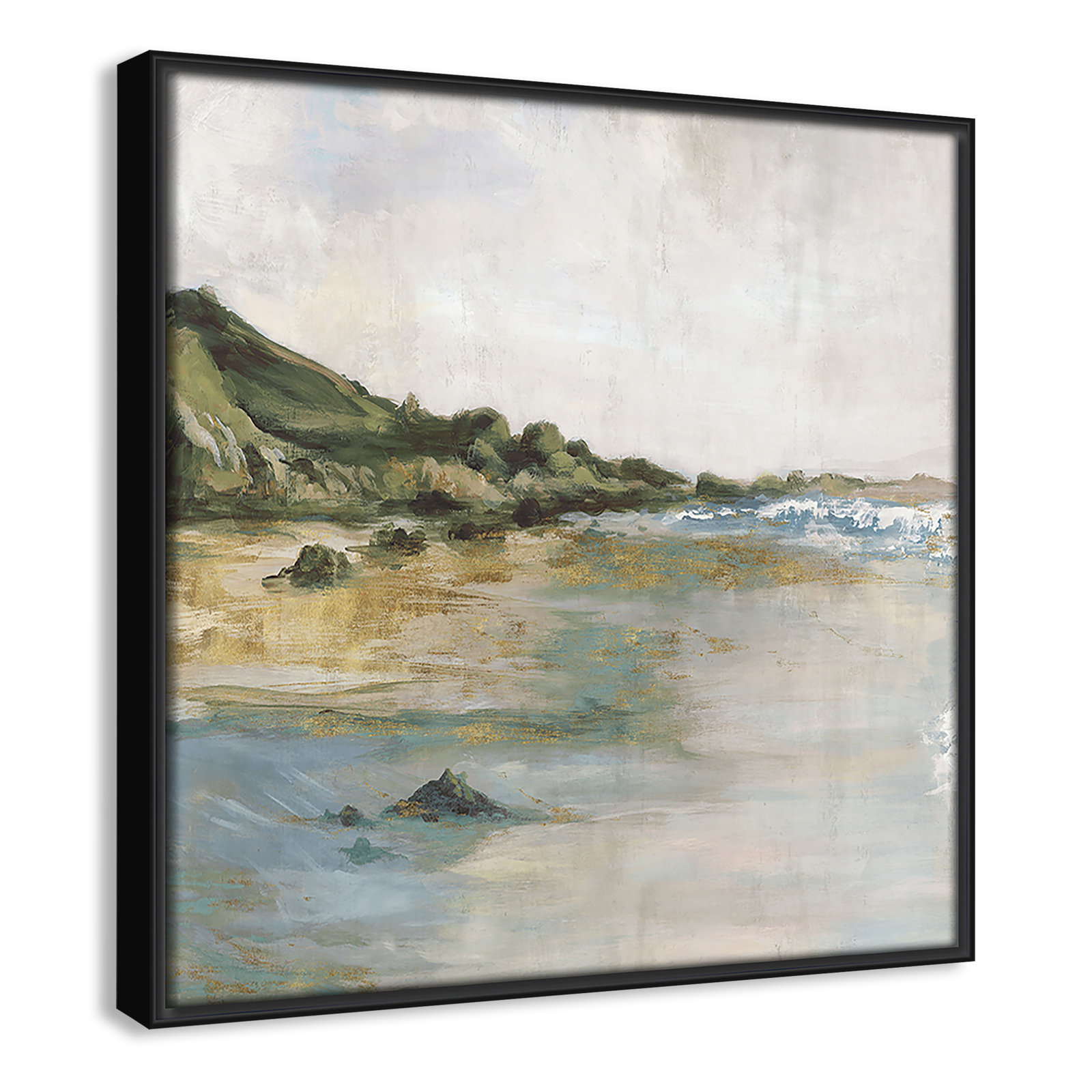 Cordoba "Tide's Edge" Print, 13.5" H x 13.5" W, Black