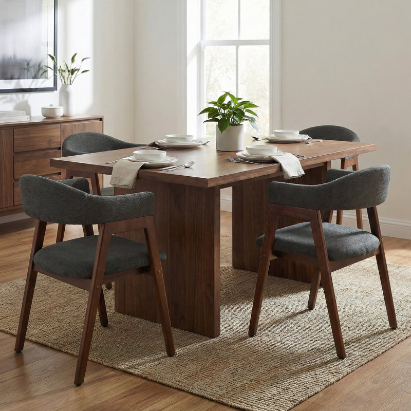 Ensemble de 4 chaises de salle à manger en tonneau Modern, Gris, 4