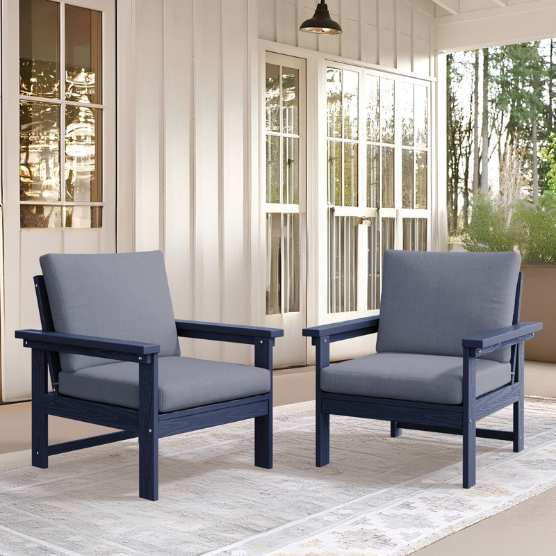 HDPE 2-Person Conversation Set, Gray, Navy