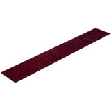 Overdyed Hand-Knotted Wool Modern-Contemporary Red Runner 2' 7" x 17' 1"