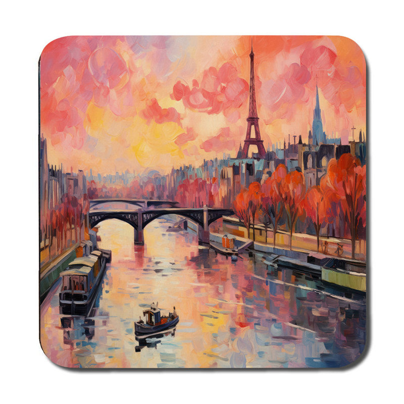 Paris Sunset River Seine Placemats and Coasters Set
