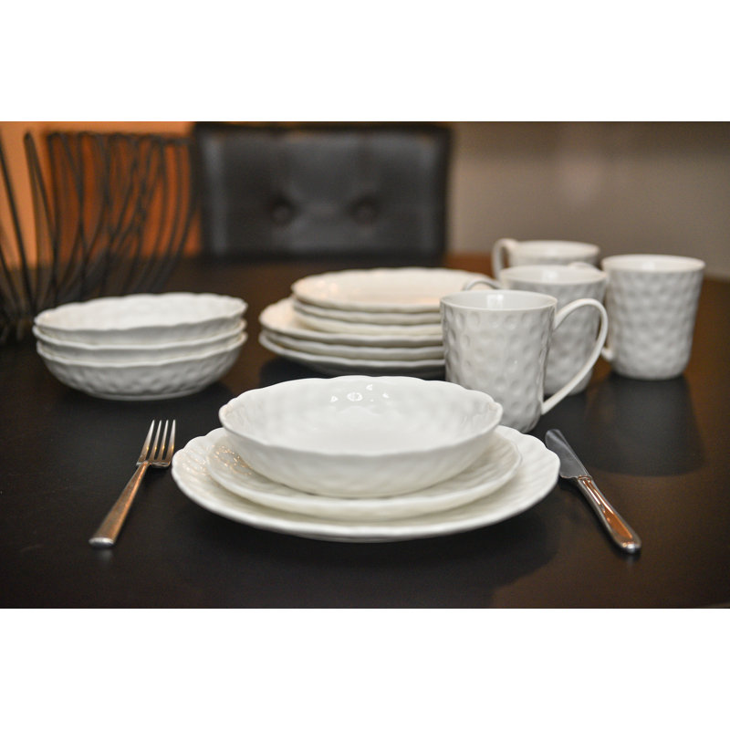 Porcelain China Dinnerware Set 16 Piece - Service for 4