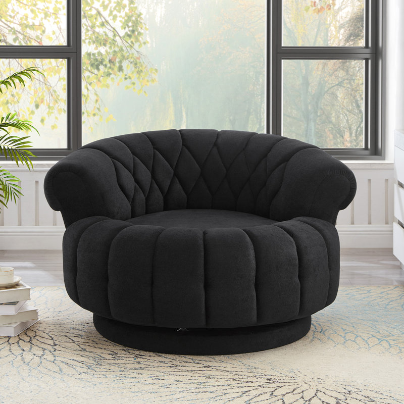 Fauteuil d'appoint pivotant 360 ° Fauteuil pivotant, Noir