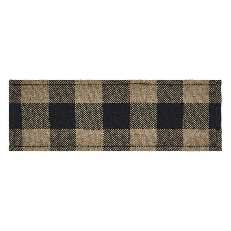 Black Check Runner 12x36, 24" x 8"