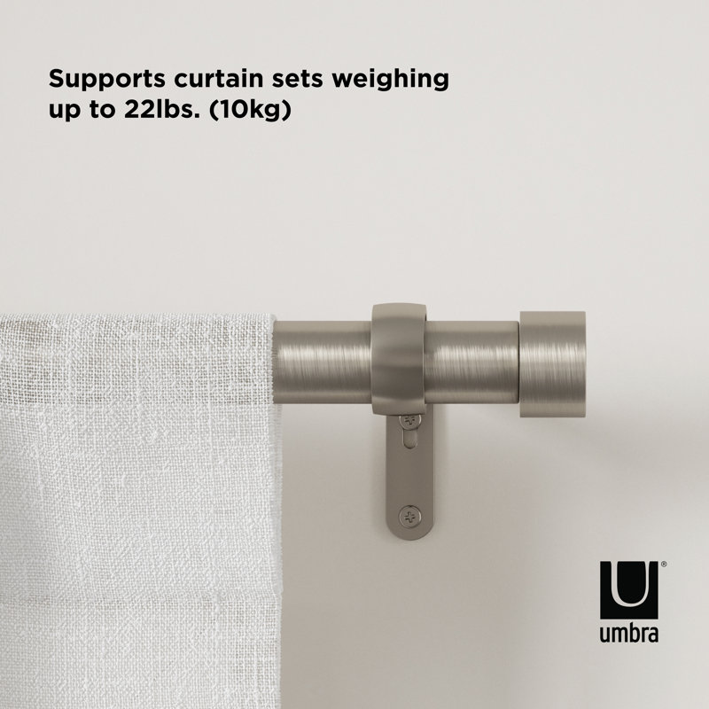 Nickel 180" Adjustable Curtain Rod with Finials