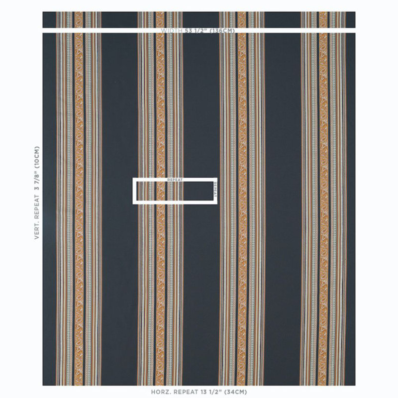 Markova Stripe Fabric, Black