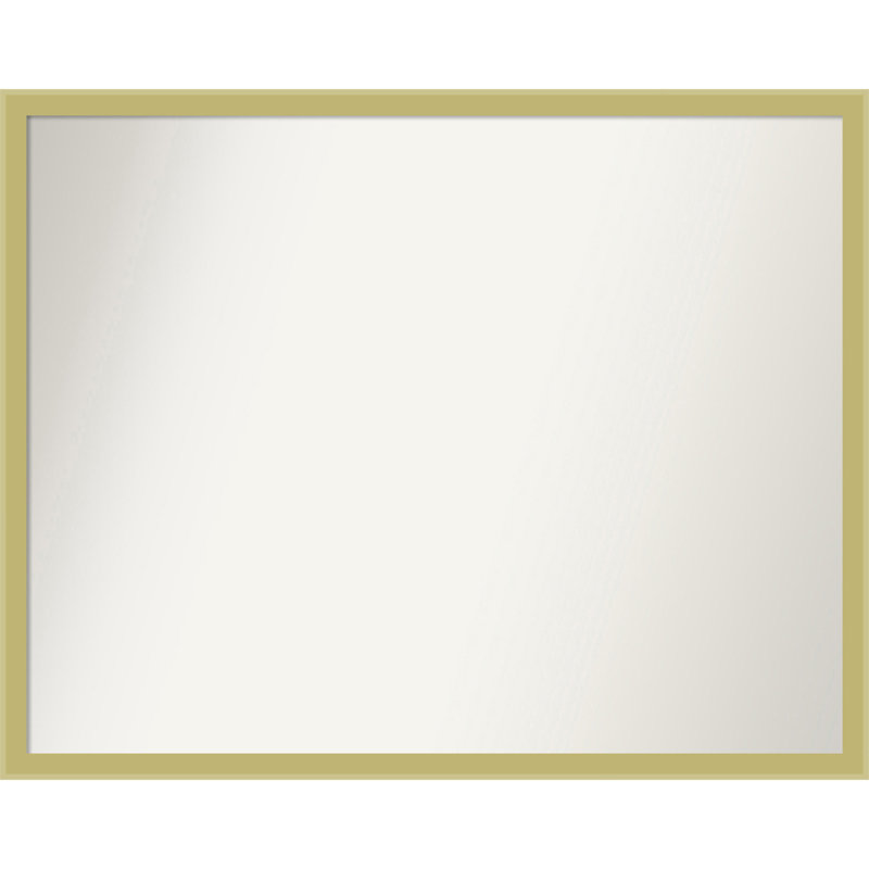 Incline Non-Beveled Wood Framed Wall Mirror, 23.5" x 29.5", Light Gold