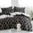 3 Pieces Duvet Cover Set, 100% Brushed Microfiber Curve Pattern Comforter Cover Set with Ties - NTBAY-50028011