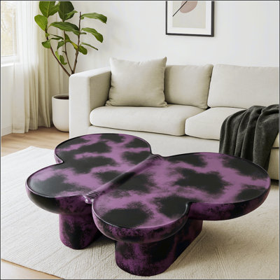 Modern Coffee Table Faux Travertine Textured For Livingroom/Office