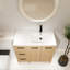 Meuble-lavabo sur pied 36 po, lavabo en résine, deux portes et trois tiroirs-129222456