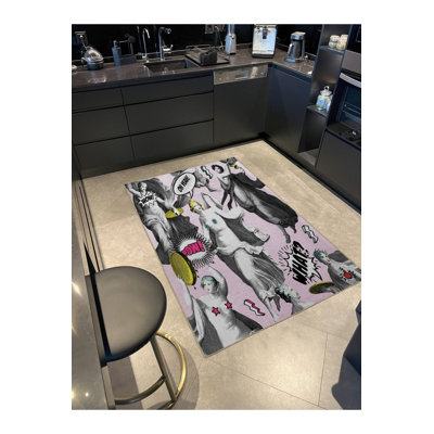 Tapis décoratif lavable à la machine à motif de buste