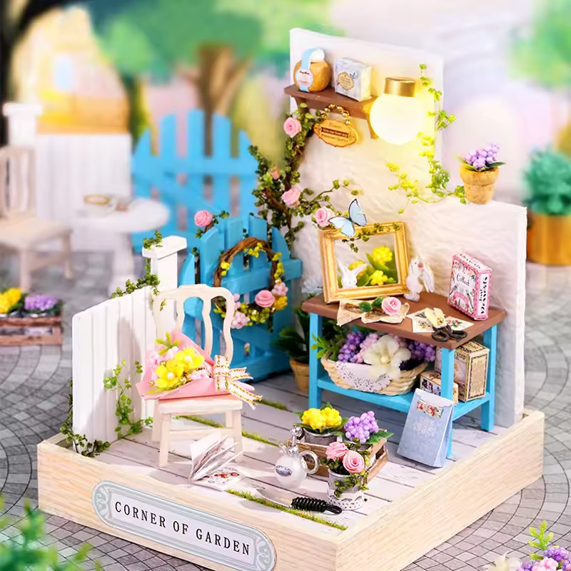 Ensemble de maison de poupée Corner of Garden - Miniature Wizardi