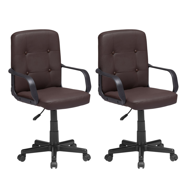 Ensemble de 2 fauteuils de bureau Krishen, Café