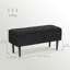Repose-pieds avec rangement et pieds en bois, repose-pieds de rangement de 47 L, noir, 15 po