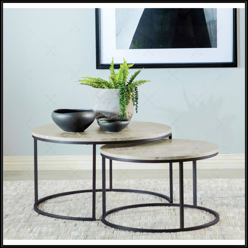 Table basse grise 2 pièces