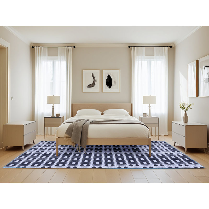Performance Wool Geometric Indoor Rug, Rectangle 5' x 8'