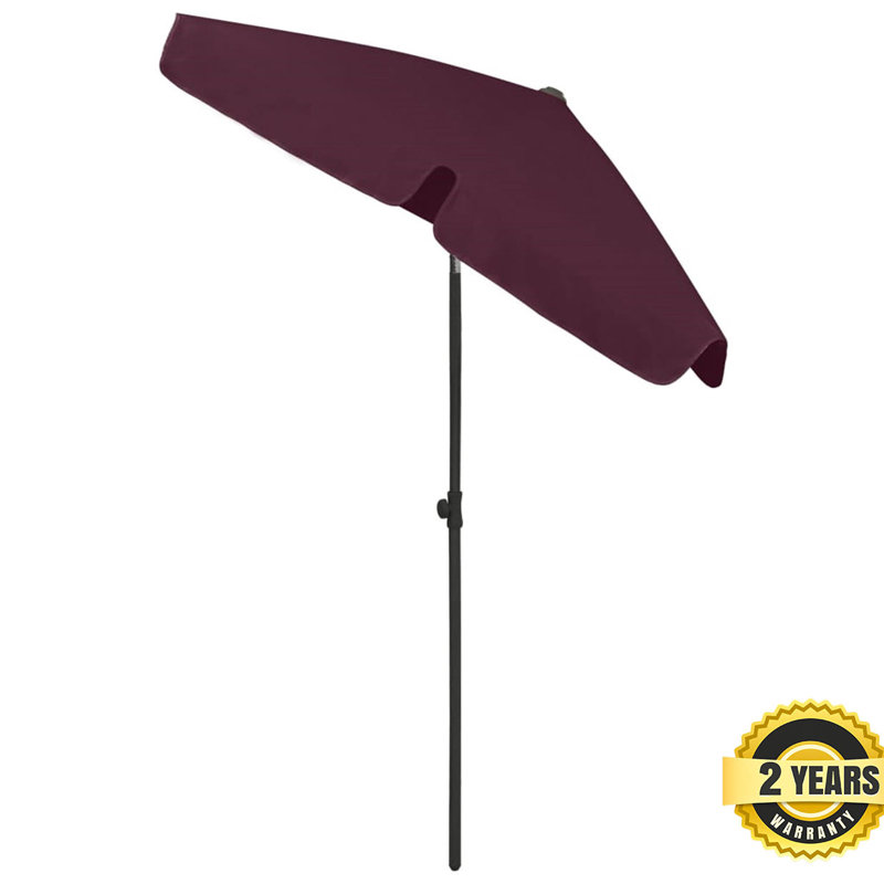 Caylee 180cm X 120cm Rectangular Beach Parasol, Red