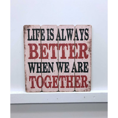 Décoration murale « life », panneau de bois