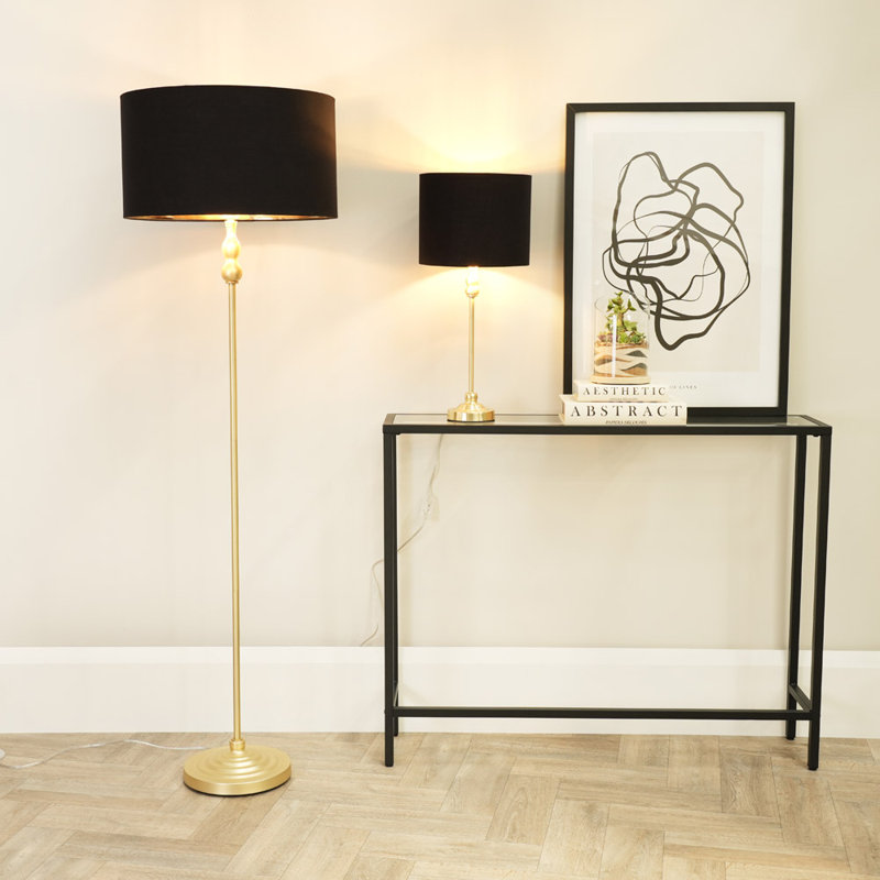 Saylorsburg Standard Table Lamp, Yes, Black/Gold, Gold