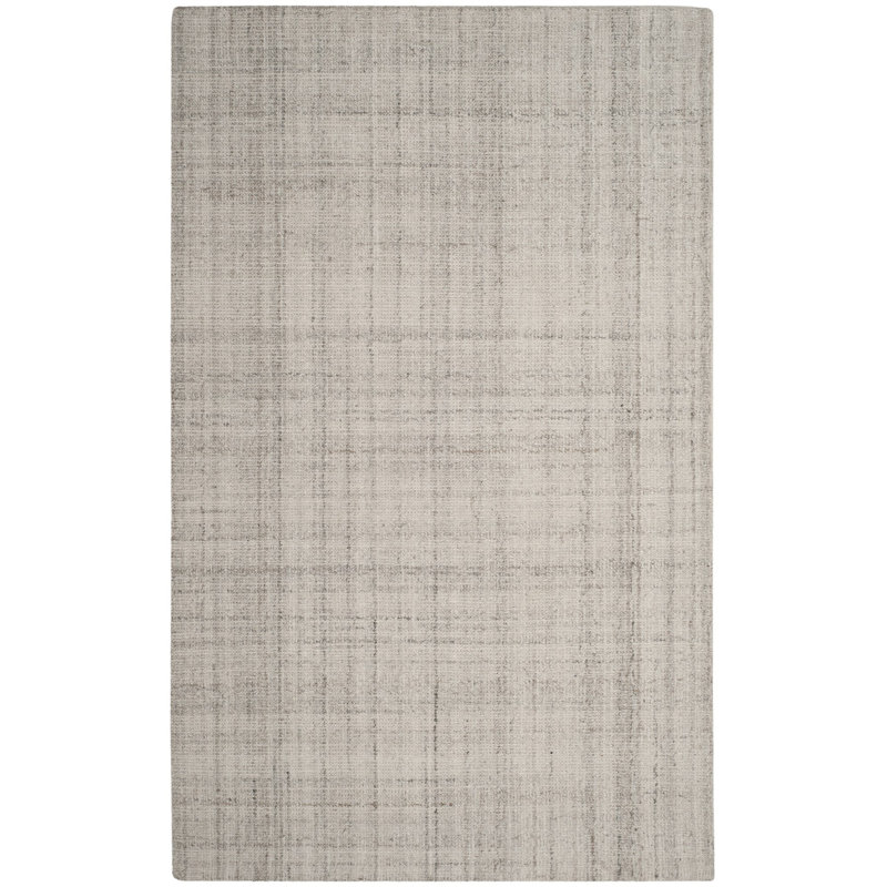 Tapis gris clair touffeté à la main Mcentee, Rectangle 4 pi x 6 pi