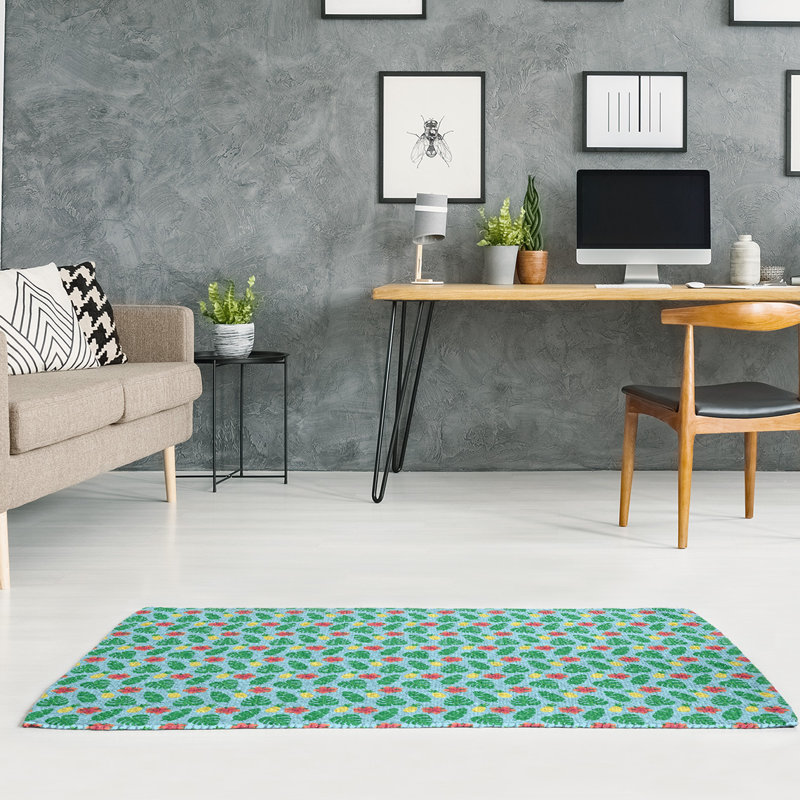 Tapis bleu tropical, Rectangle 4 pi x 6 pi