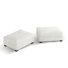 Repose-pieds rembourré rectangulaire en chenille blanc cassé, partie modulaire pour canapé modulaire