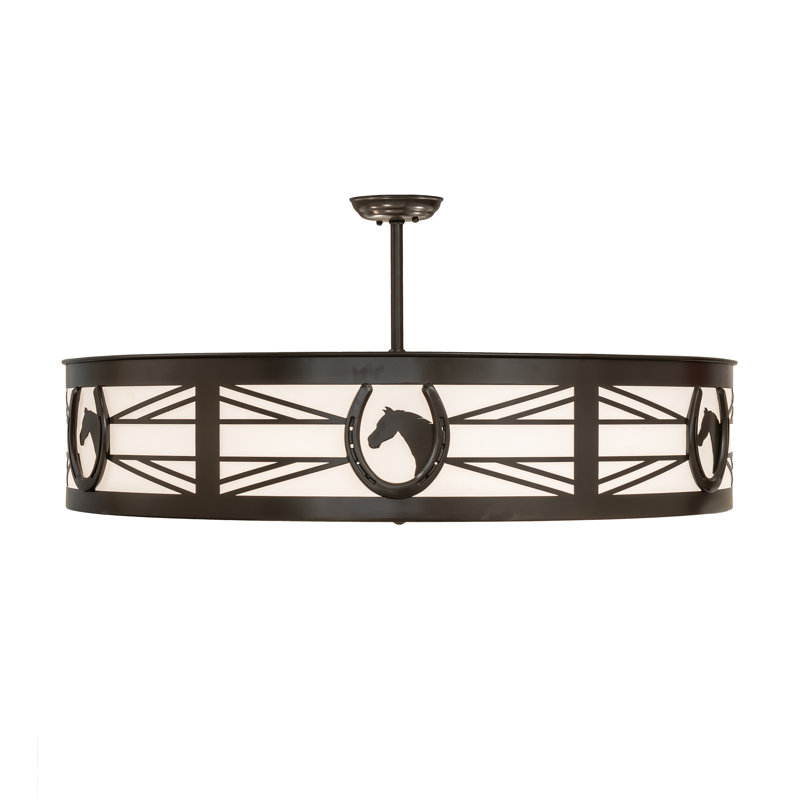 Timeless Bronze 36" Indoor/Outdoor Drum LED Ceiling Light