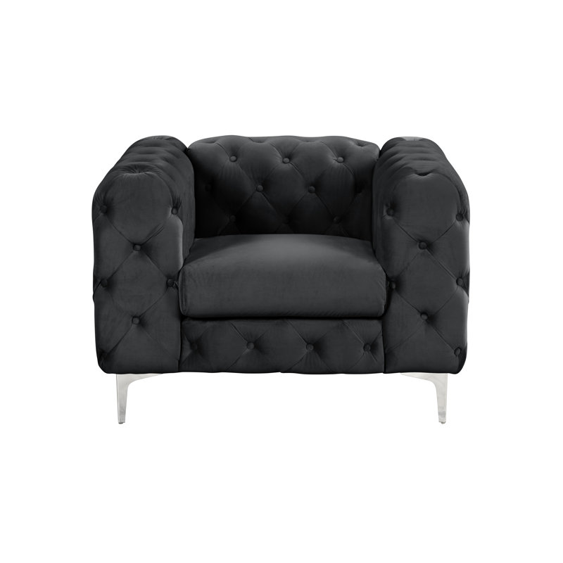 Bernie Velvet Armchair, Black Velvet