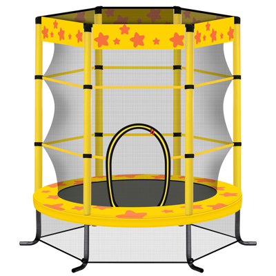 Trampoline pour enfants de 55 pouces avec filet de sécurité, trampoline intérieur extérieur 4,5 pi pour enfants