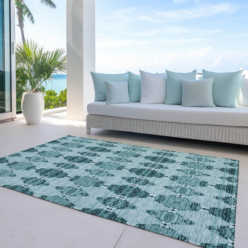 Everlee Washable Moroccan Indoor / Outdoor Rug, Rectangle 3' x 5'