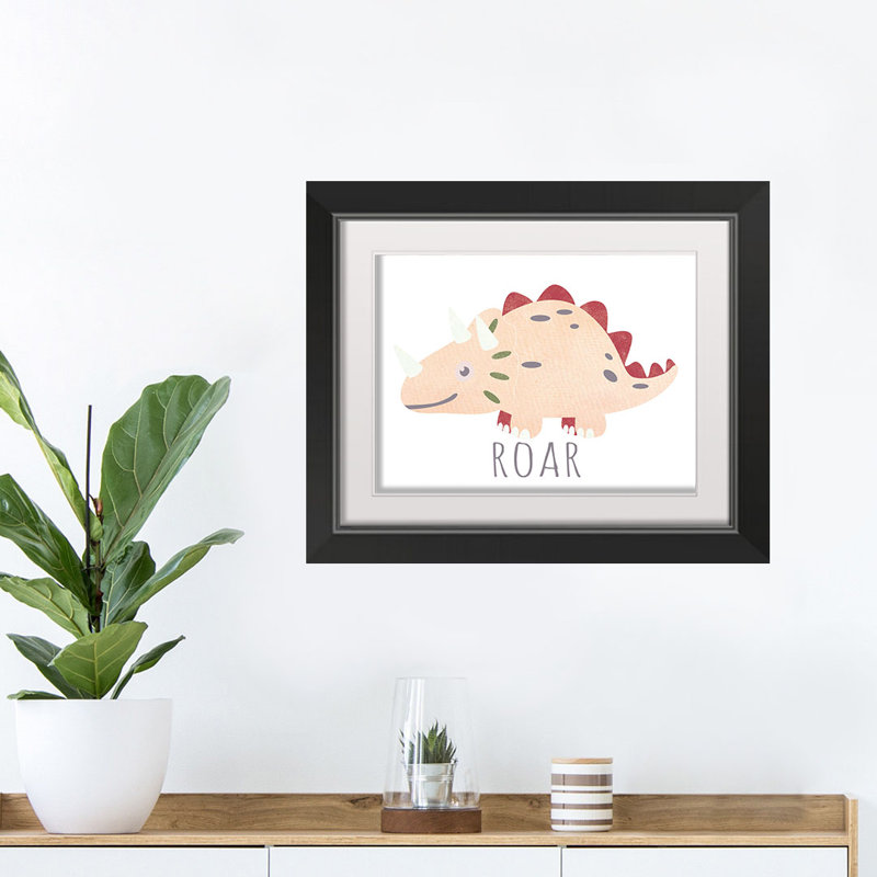 Roar Simple Dino, art encadré différent, H 14 po x l 11 po x P 1 po