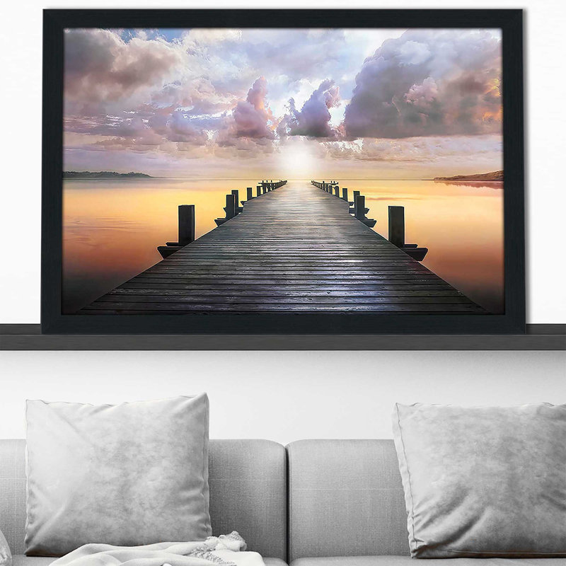 «Blue Way» par Mike Calascibetta - photographie, H 33,5 po x l 49,5 po x P 1 po, Cadre espresso