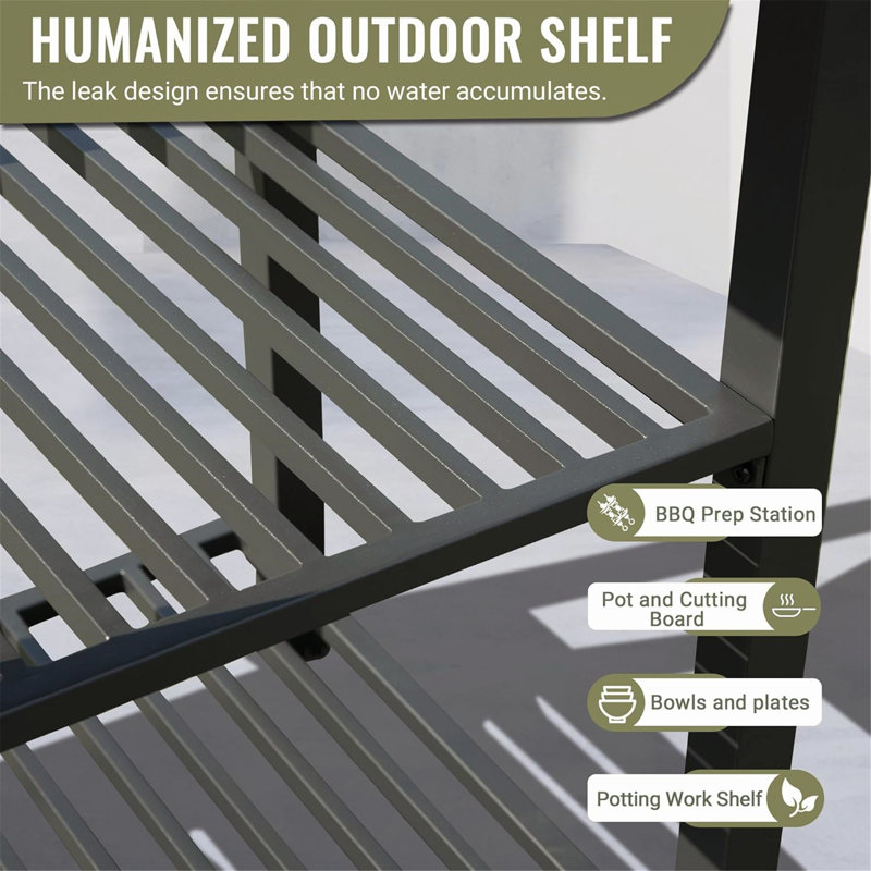 Versatile Outdoor Kitchen Island with Multiple Features